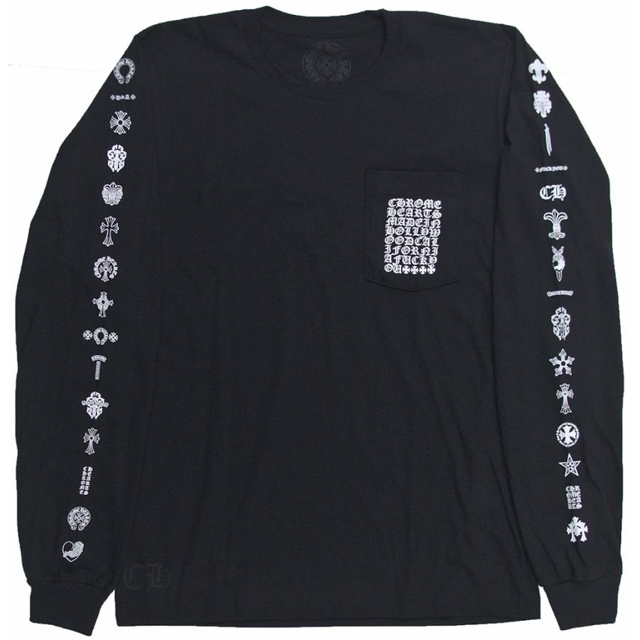 楽天市場】CHROME HEARTS LONG SLEEVE T-SHIRT MULTI LOGO BLACK