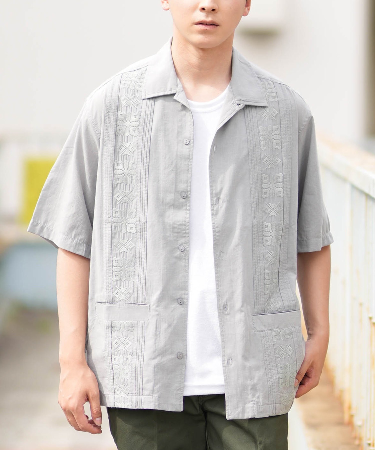 DEAR LAUREL ディアローレル メンズ キューバシャツ 半袖シャツ