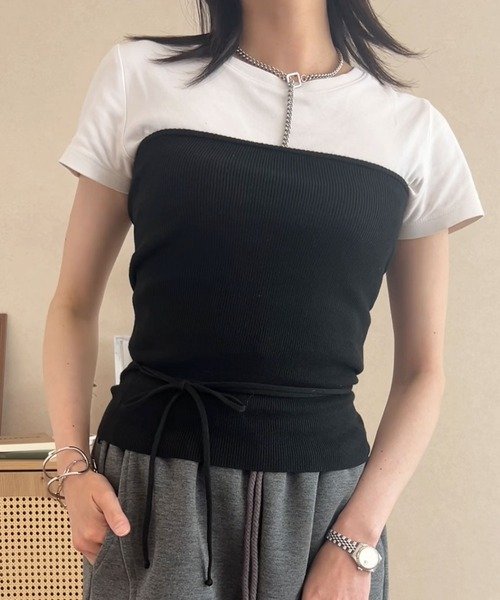 KOBE LETTUCE（神戸レタス） チューブトップ ベアトップ リボン