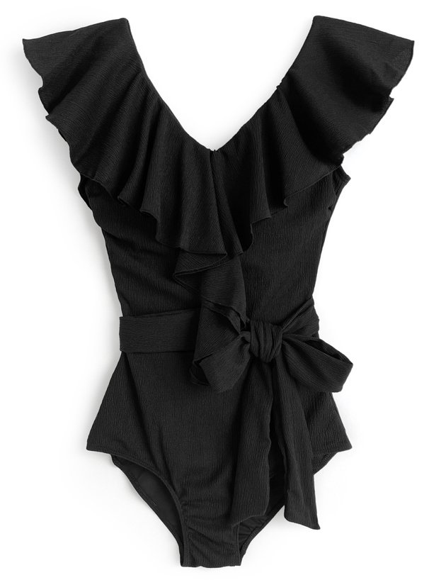 ウエストリボンラッフルワンピース水着[se434] | レディース