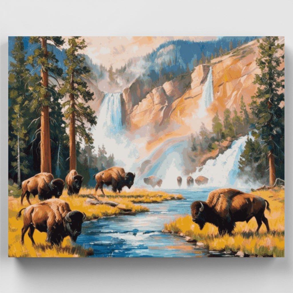 Yellowstone National Park - Paint by Numbers Kit | Majestic Bison