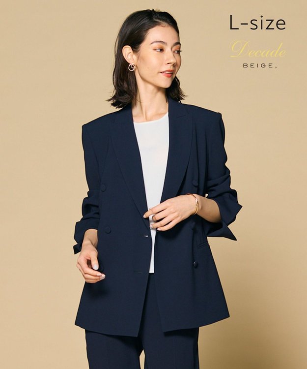 洗える・L-size】CINDY / ダブルブレストジャケット / BEIGE