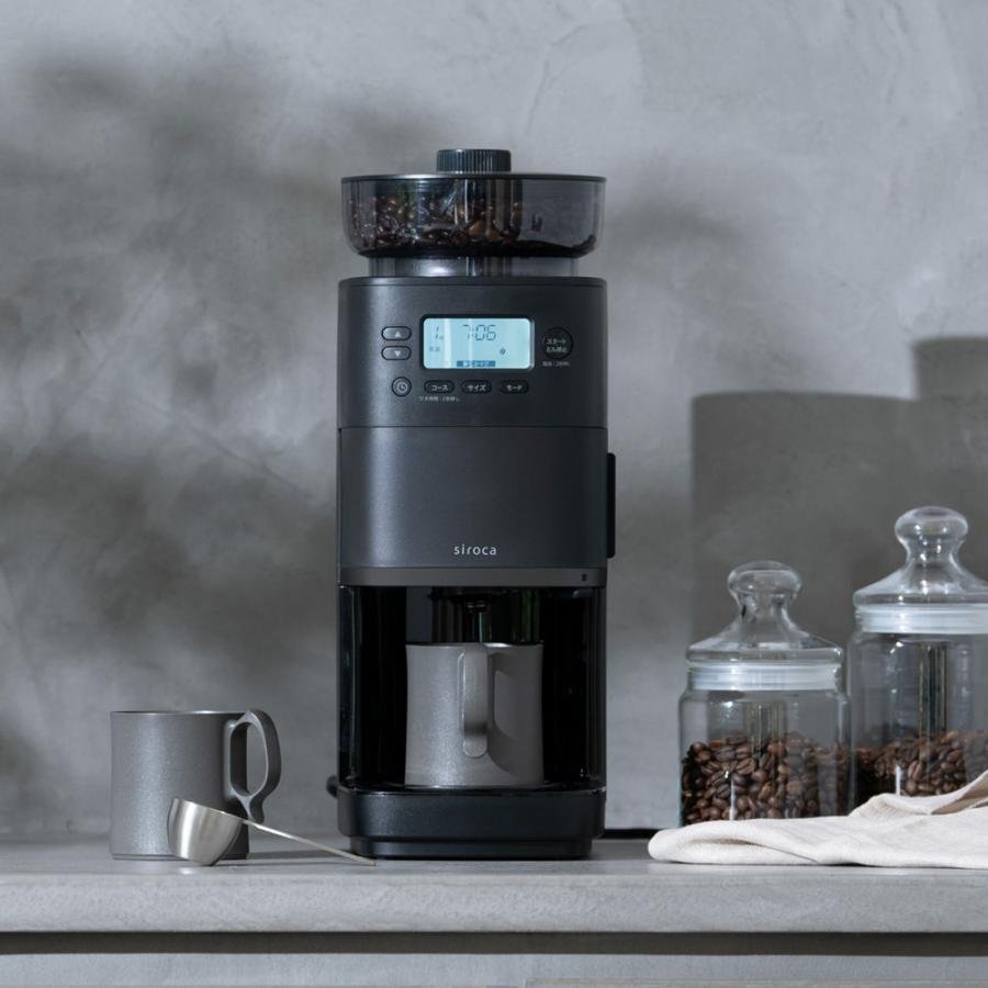 siroca（シロカ） コーン式全自動コーヒーメーカー ブラック カフェば