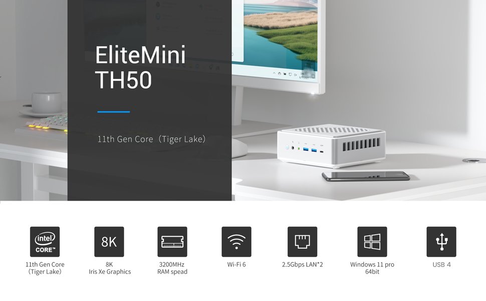 Amazon.com: KODLIX EliteMiNi TH50 Mini PC 11th Gen Core i5-11320H