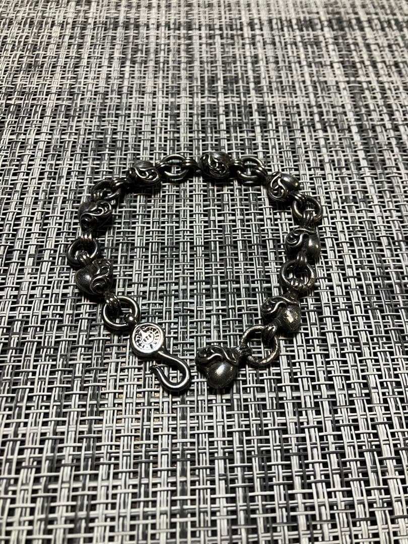 NO #1 ハートBALLブレスレット シルバー ボール ブレスレット(ゴムが伸びます！） with ハート