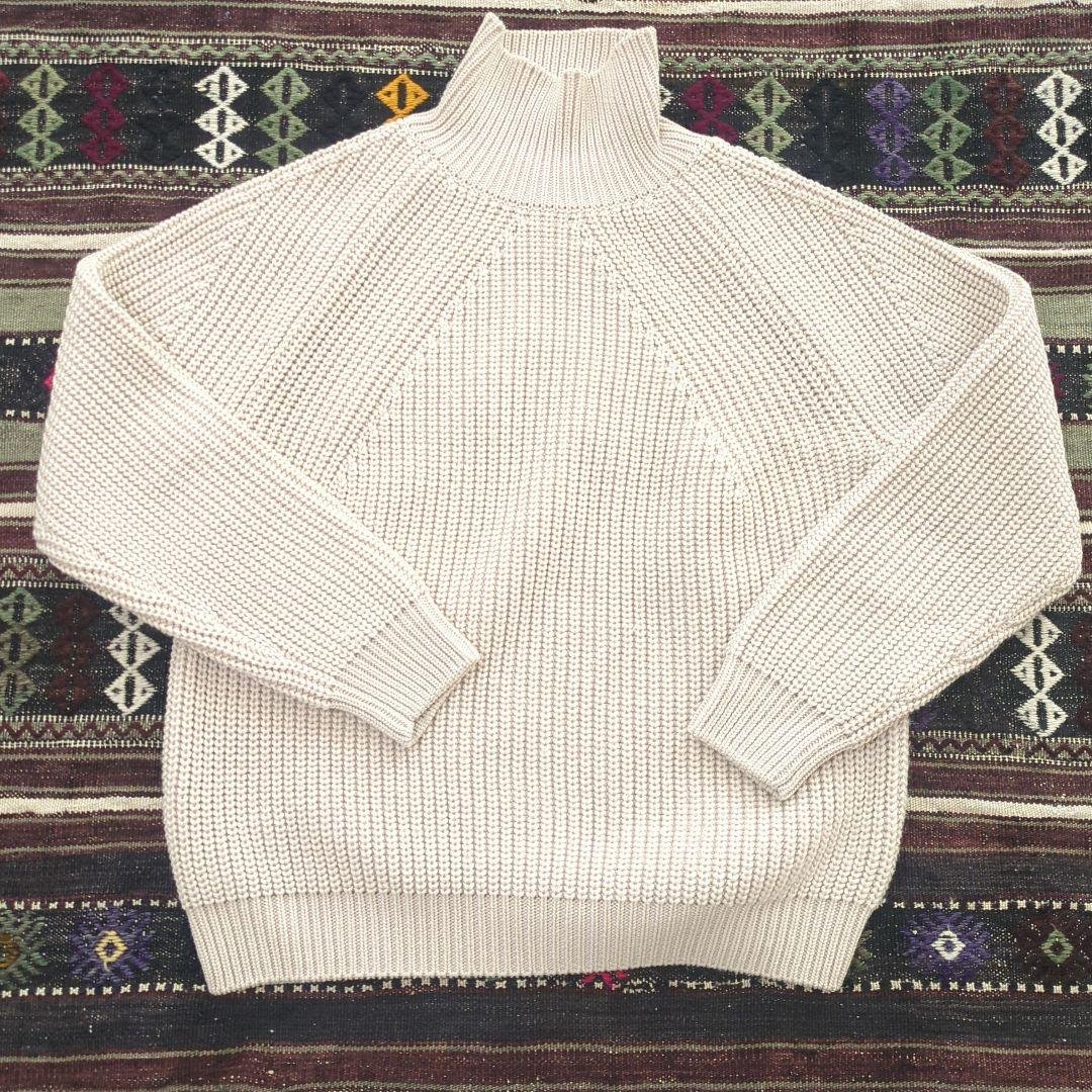 【美品】BATONER バトナー　シグネチャータートルネックニット　アイボリー BATONER (バトナー) SIGNATURE TURTLE NECK / シグネーチャー