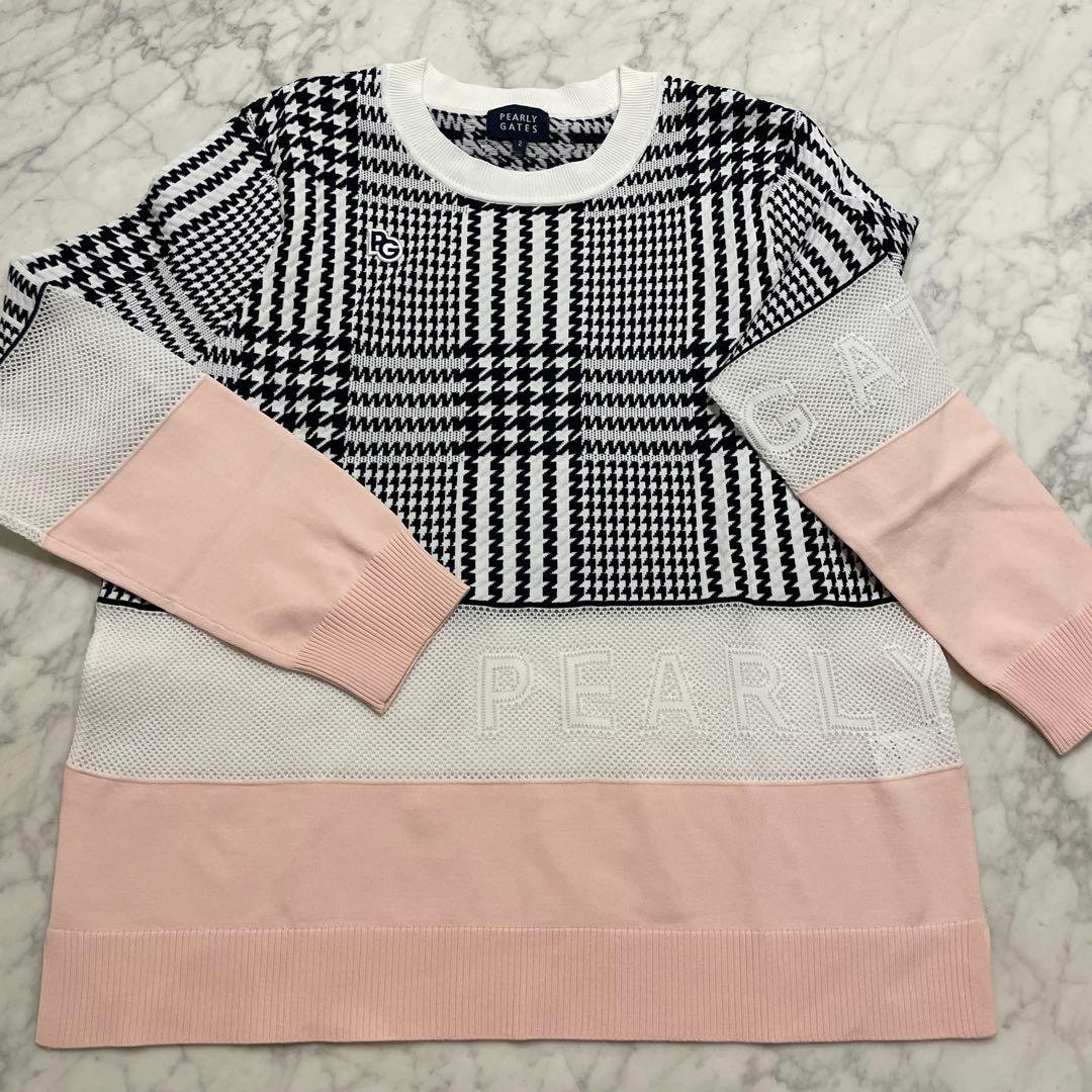 新品同様　PEARLY GATES グレンチェック　春ニットセーター PEARLY GATES チェック柄ニット 4 - メルカリ