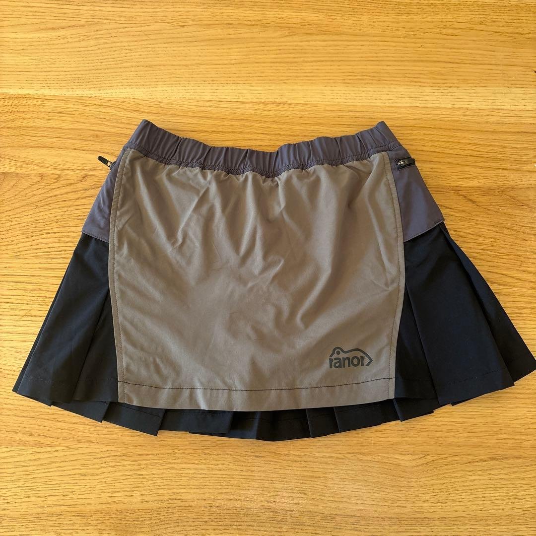 ranor プリーツランスカ　黒/カーキ ranor ラナー CRAZY PLEATS SKIRT (WITH INNER) ブラック 817-2-204