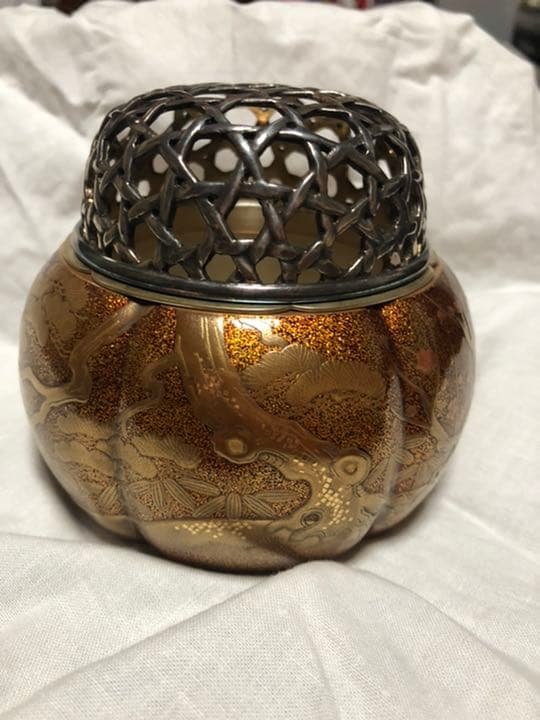 土居義峰作　香炉 圓能斎好写宝珠香合 土居義峰 作